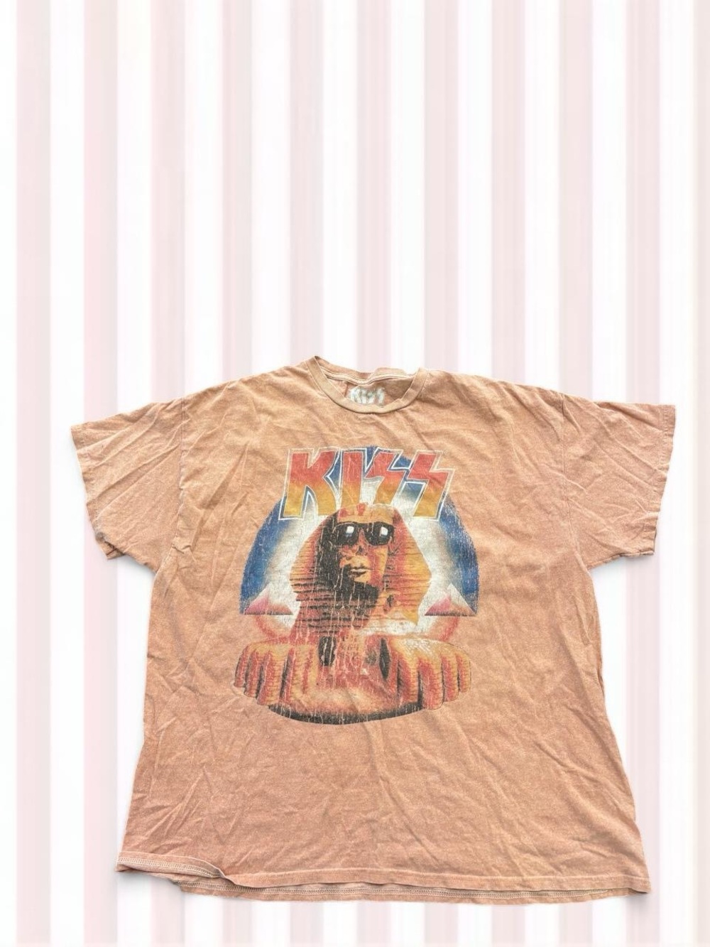 Kiss Short Sleeve Graphic Tee in Faded Tan